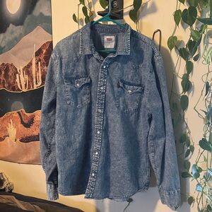 Levi's Classic Blue denim western Button-Up Shirt